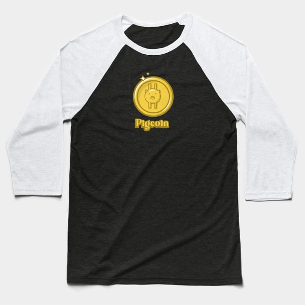 Pigcoin Baseball T-Shirt by Folkasem Studio